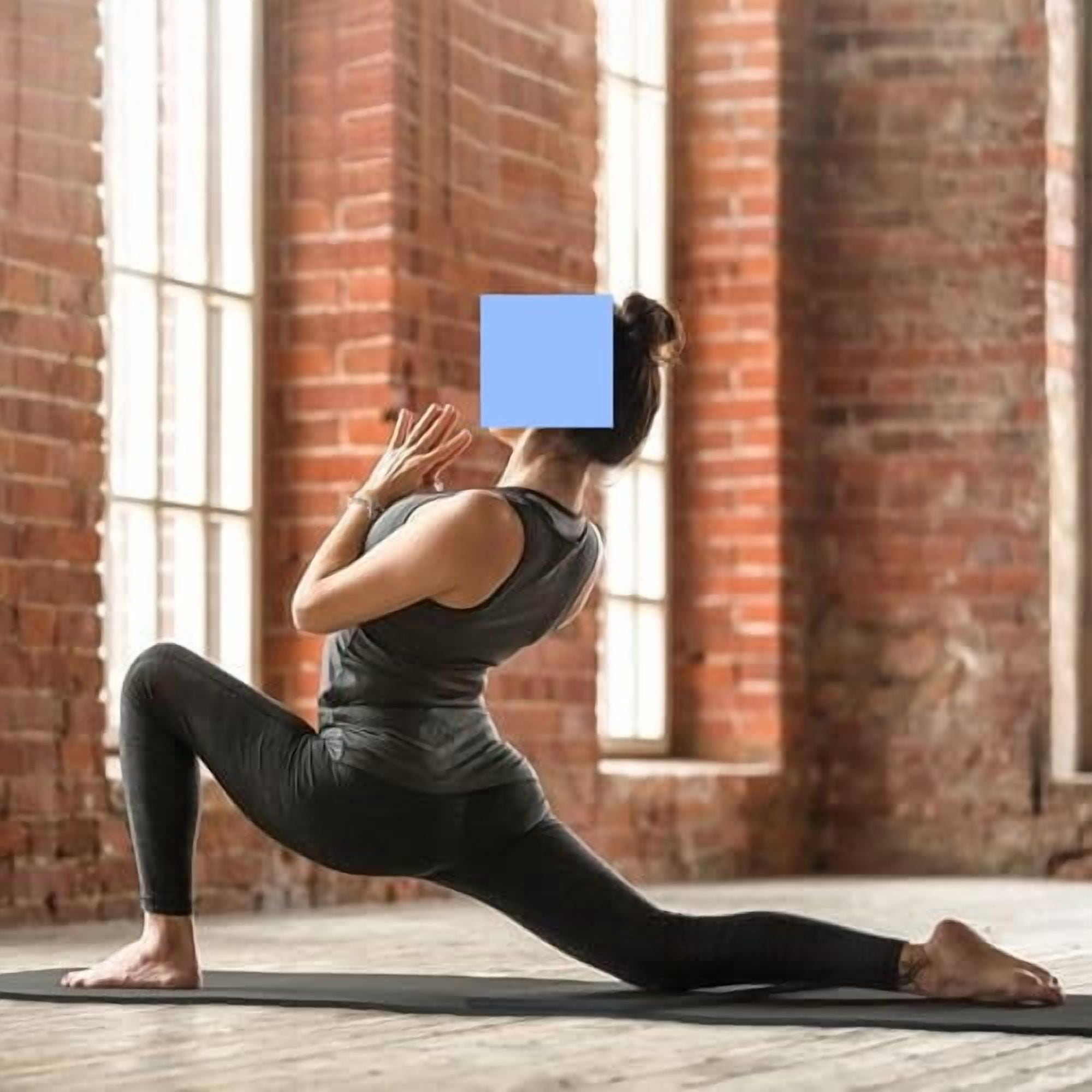 1/2-Inch High Density Exercise Yoga Mat with Strap | Multiple Options Blue,Yoga Mat w/Knee Pad