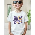 thumbnail image 1 of 1pc comfortable stretch top for boys casual T-shirt printed with BACK T O SCHOOL pattern, short sleeves, round neck, polyester blend, machine washable - perfect for spring/summer outdoor fun, 1 of 7