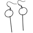thumbnail image 1 of Pendientes redondos geométricos de moda para mujer Pendientes elegantes de aleación Decoración de joyería (negro), 1 of 6