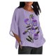 thumbnail image 2 of Fiudx Ofertas Flash Del Día Blusa Holgada con Estampado de Manga 3/4 para Mujer, Estilo Informal, con Estampado de Alzheimers, 2 of 4