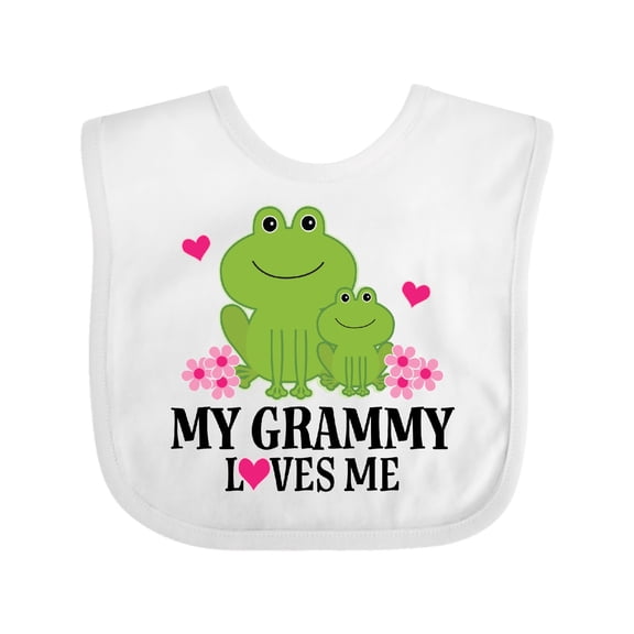 Inktastic My Grammy Loves Me Granddaughter Girls Baby Bib