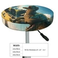 thumbnail image 4 of Round Bar Stool Seat Covers, Cute Green Dinosaur Blue Sky Elastic Round Chair Cover Stool Seat Slipcover Bar Stool Cushions Round Pad for 12-14 inch, 4 of 7