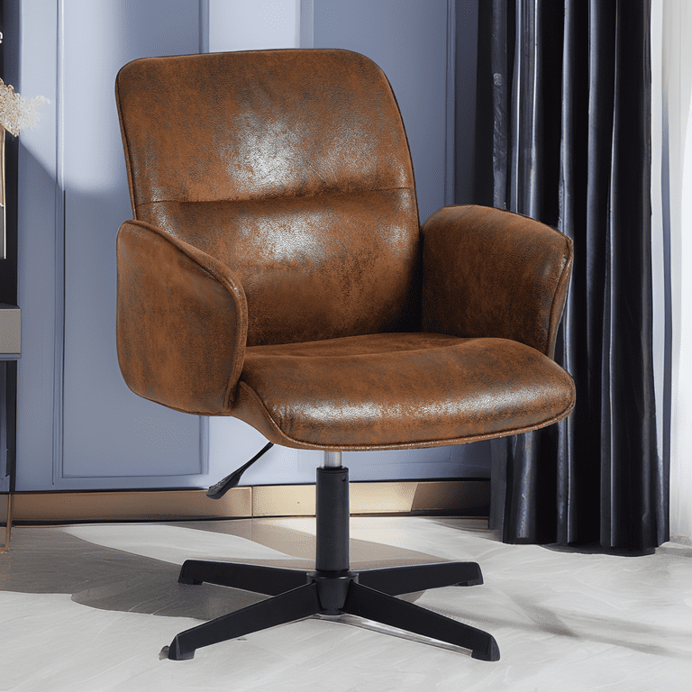 Homy Casa Home Office Desk Chair Swivel Height Adjustable Criss cross Computer Chairs Armchair Suede Brown Walmart