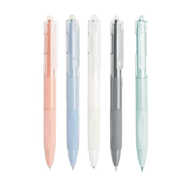 Pisexur Batería de cocina Bolígrafo retráctil de tinta con botón pulsador, 5 unidades, gran capacidad, secado rápido, tinta neutra de 0,5 mm, ideal para la escuela, l para la cocina del hogar