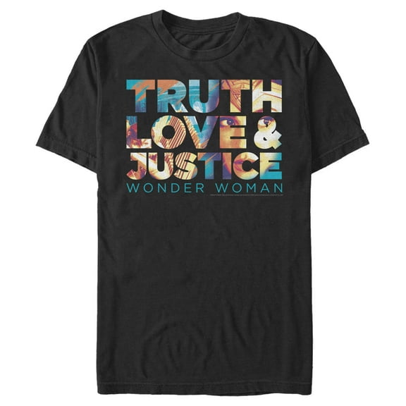 Men's Wonder Woman 1984 Truth Love Justice  Graphic Tee Black 2X Large