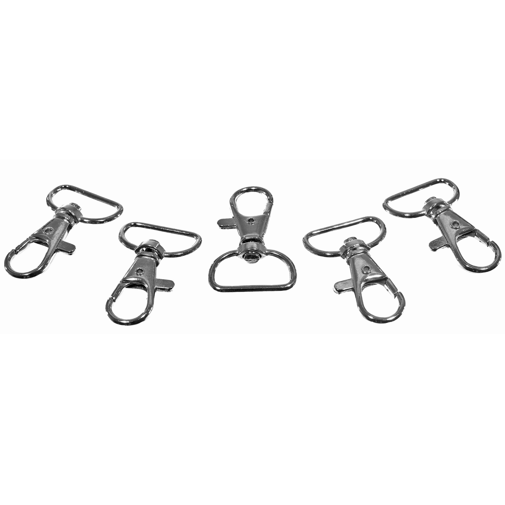 25 PCS Metal Swivel D Ring Lobster Claw Clasps Keychain Swivel Trigger Snap  Hooks for Jewelry Making Inner Wide 3/4 Inch, Silver