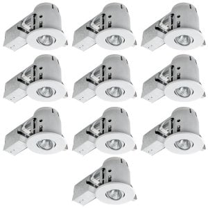 4" White Dimmable Recessed Lighting Kit (10-Pack)