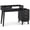 Black, variant on BarberPub Professional Manicure Table, High Gloss Nail Desk with Glass Display & Storage Drawers