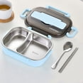 thumbnail image 2 of Insulated Bento Lunch Box 2 Layer Food Container Portable Microwave Safe for Office Picnic(Blue), 2 of 4