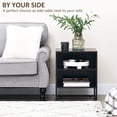 thumbnail image 4 of HOMCOM Table de Chevet avec Étagères de Rangement, Table d'Appoint avec Pieds en Acier pour Chambre, Noir, 4 of 10