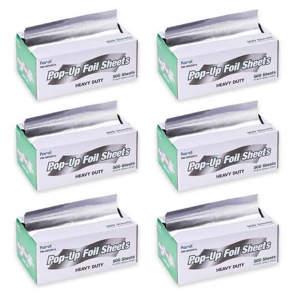 Karat Pop-up Heavy-Duty Aluminum Foil Sheets - 3,000 Sheets (500 x 6) - 10.75" x 9"