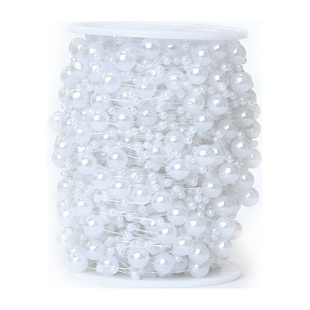 Chaîne de Perles Imitation Perle ABS 8 3mm Fil Rond DIY Accessoires de Bijoux Faits Main Centre de Table Bouquet Blanc