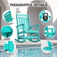 thumbnail image 4 of Cobiod Oversized Rocking Chair Outdoor, HDPE Rocking Chair for Adults, Patio Rocking Chairs for Porch & Fire Pit, All-Weather Outdoor Rocking Chair, Adirondack-Style Wood-Grain, Set of 2, 4 of 7