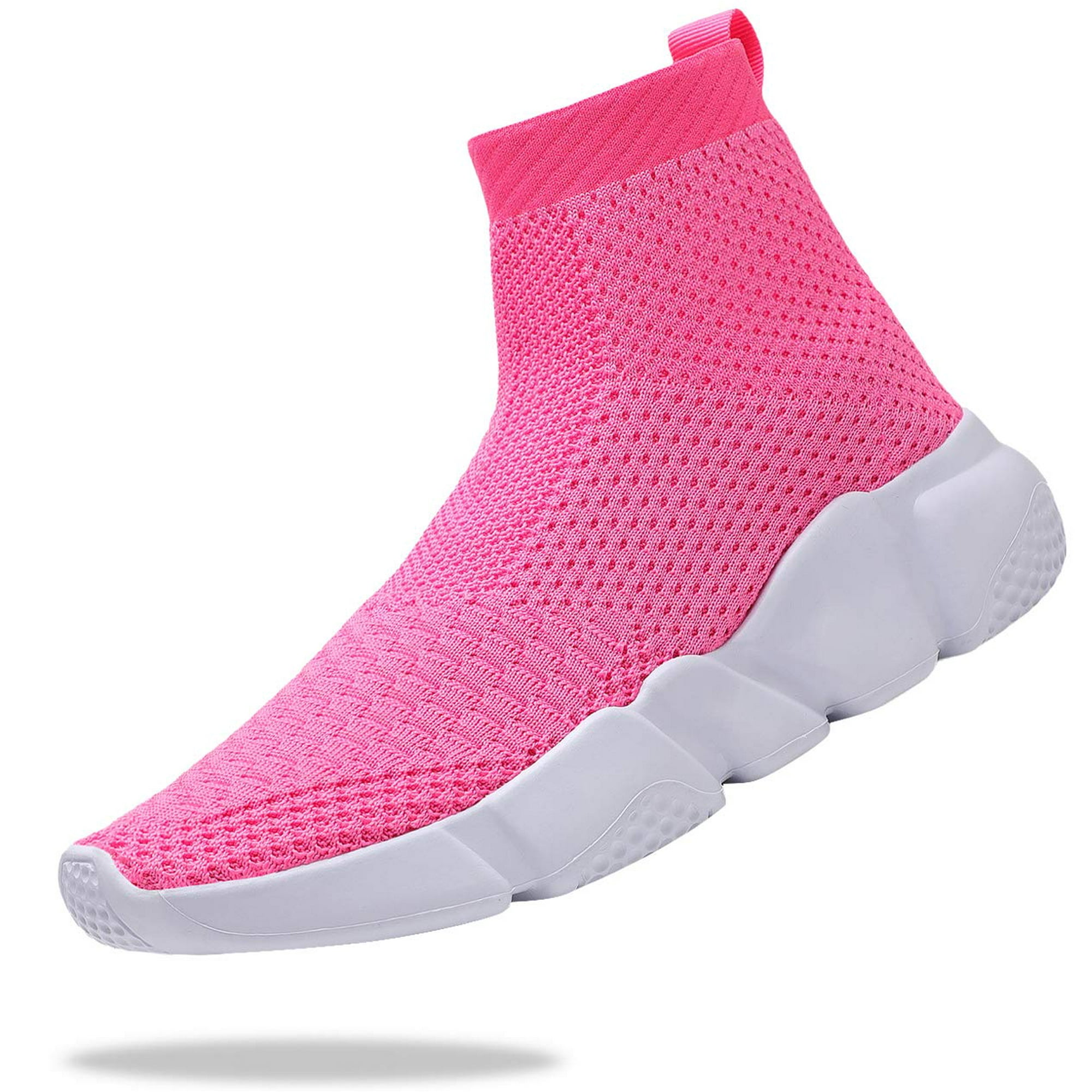 Santiro Kids Slip On Sneakers for girls Sock Shoes Lightweight Breathable Fashion High Top Running Shoes Tennis Shoes Pink Little KidBig Kid 11 M US Walmart