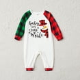 thumbnail image 3 of PatPat Christmas Pajamas Family Matching Snowman & Letter Print Plaid Raglan Sleeve Pajamas Set for Women, White, S, 3 of 12