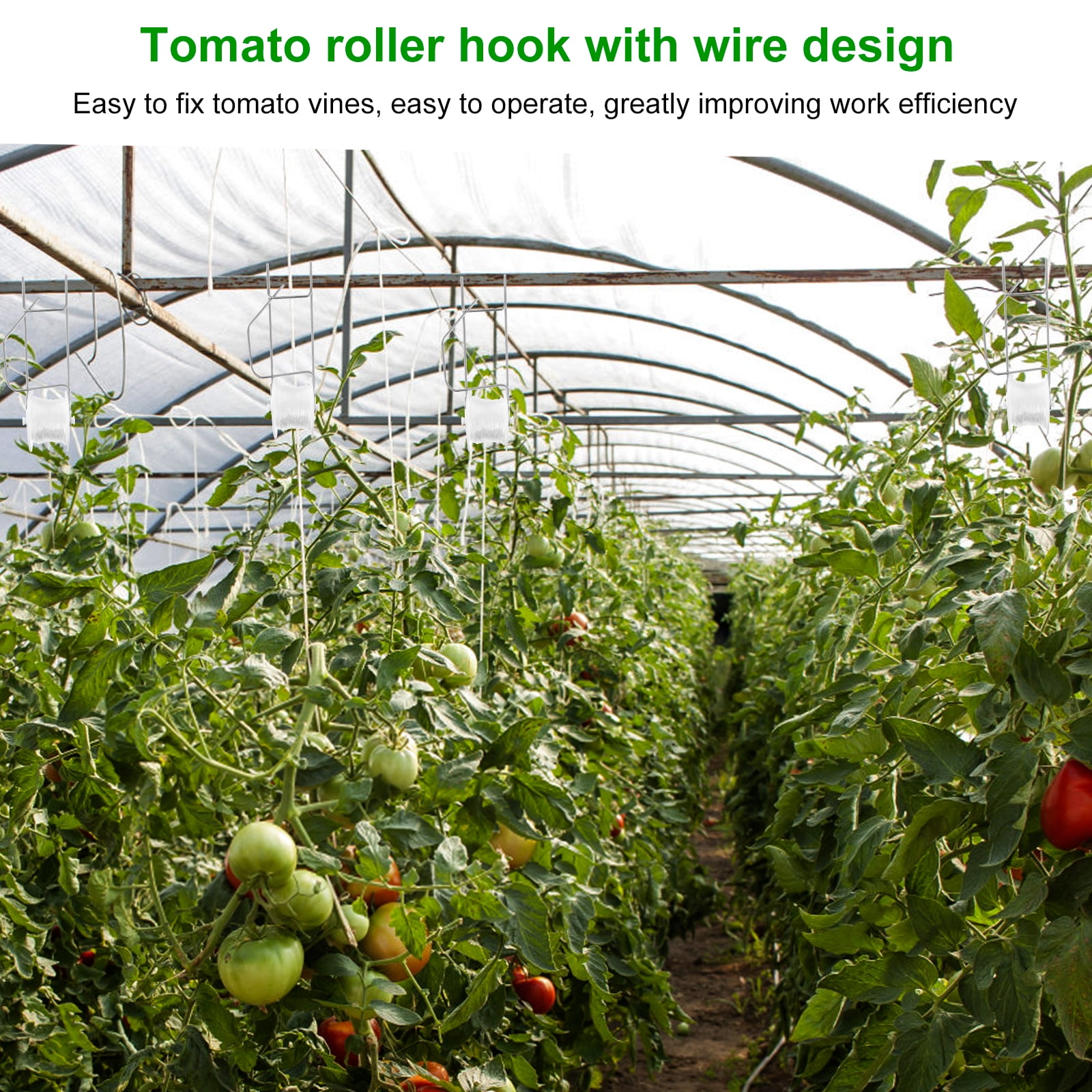 20Pcs Tomato Roller Hook Temperature Resistant Versatile Flower Vine Crop Trellis Kit for Courtyard Balcony Terrace