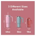 thumbnail image 5 of Voyager 40 Oz Stainless Steel with Handle, Insulated Water Bottle With Straw & Lid, Cupholder Friendly Reusable Travel Mug (Hot Pink), 5 of 8