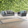 thumbnail image 2 of Modway Stance 2 Piece Outdoor Patio Aluminum Sectional Sofa Set in White Gray, 2 of 8