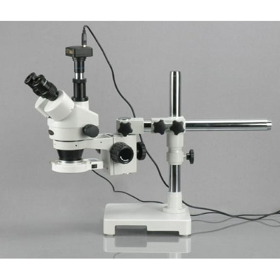 AmScope SM-3T-80S-M Digital Professional Trinocular Stereo Zoom Microscope, WH10x Eyepieces, 7X-45X Magnification, 0.7X-