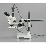AmScope SM-3T-80S-M Digital Professional Trinocular Stereo Zoom Microscope, WH10x Eyepieces, 7X-45X Magnification, 0.7X-