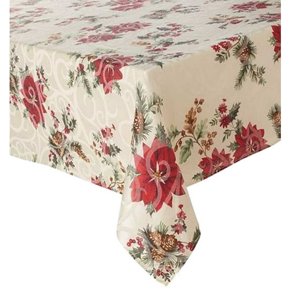 Food Network Juniper Berry Christmas Tablecloth Fabric Table Cloth 60x84 Ob