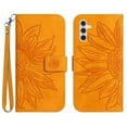 thumbnail image 3 of Feishell Slim Wallet Case for Samsung Galaxy A54 5G,for Men Women,Sunflower Embossed Pattern PU Leather Flip Cover Magnetic Closure Folio Card Slots Kickstand Phone Case with Hand Strap,Yellow, 3 of 12