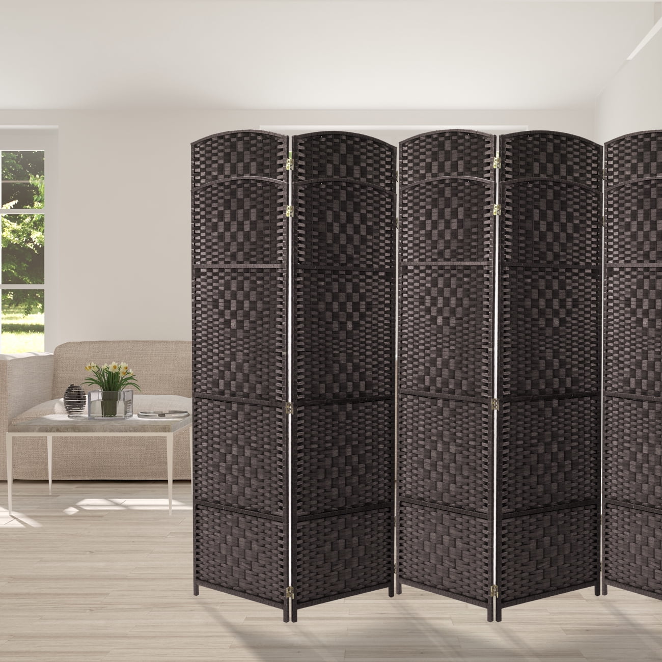 Sorbus 8 Panel Divider: 6ft Tall - Privacy Screen, Double Hinged, Partition & Folding Screens