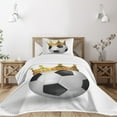 thumbnail image 3 of Ambesonne King Quilted Bedspread Set 2 Pcs, Football Soccer with Crown, Twin Size, Multicolor, 3 of 6