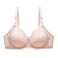 thumbnail image 1 of Yuyuzo Everyday Bras for Women Underwire Adjustable Strap Lace Mesh Bras See Through Half Coverage Bras, 1 of 6