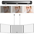 thumbnail image 3 of Wattne 3 Way Mirror with LED for Hair Cutting,Tri-fold Mirror for Shaver and Makeup,Adjustable Telescoping Hooks-with LED Version, 3 of 7