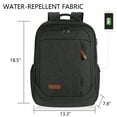 thumbnail image 5 of KROSER Water-Resistant Poly Fabric Laptop Backpack 17.3 inches Charcoal Black, 5 of 8