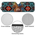 thumbnail image 6 of HUIACONG Highland Aztec Tribal Windshield Sun Shade for 2018-2024 Jeep Wrangler JL JLU & Gladiator JT, Sunshades Heat Shield, Aluminum Foil Triple Laminate Structure, Silver, 6 of 6