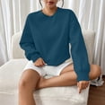 thumbnail image 6 of Enjoytime Crewneck Sweatshirts Women Long Sleeve Solid Color Pullover Top Fall Fashion Soft Lightweight Casual Sweatshirt, 6 of 8