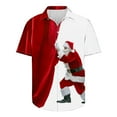 thumbnail image 3 of Mens Christmas Hawaiian Shirt Casual Button Down Shirts Funny Santa Claus Printed Blouse Short Sleeve Pullover Christmas Tree Sweatshirt Xmas Party Holiday Shirt Festive Santa Tops, S-5XL, 3 of 5