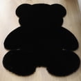 thumbnail image 3 of Alfombra peluda con funda de silla de imitación de vellón para decoración de dormitorio y sala de estar Negro 45x60cm, 3 of 8