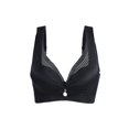 thumbnail image 1 of INSPIRE CHIC Women's Ruched Front Plus Size Full Coverage Padded Cami Bra Black 38/85 Fit 34C, 1 of 6
