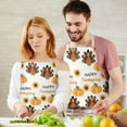 thumbnail image 3 of Happy Thanksgiving Turkey Fall Pumpkin Apron-Garden Aprons for Women with Pockets-Cotton Linen Waterproof Kitchen Cooking Gardening Aprons Adjustable for Kitchen,Cooking,BBQ and Salon 33"x27", 3 of 7