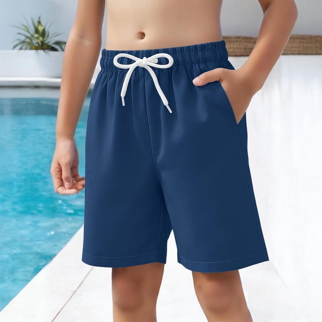 Odeerbi Pantalones Cortos de Playa Secos Rápidos Para Niños de 4 A 15 Años Con Bolsillos