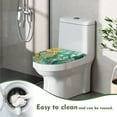 thumbnail image 4 of Xoenoiee Toilet Lid Cover Decorative Elastic Toilet Bowl Lid Cover Washable Elastic Edges Toilet Seat Lid Cover Fits Most Round, Elongated And Oblong Lids for Bathroom Decor, Green Golden Marble, 4 of 6