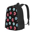 thumbnail image 2 of PUREYAH Lightweight Travel Backpack, Simple Modern Pastel Donuts Black Background Hiking Backpack School Bag with Laptop Compartment for Women Men, 2 of 6