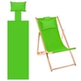 thumbnail image 1 of Uxcell Chaise Longue de Plage en Toile de Remplacement avec Coussin Vert, 1 of 7