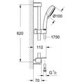 thumbnail image 2 of Grohe Tempesta Tempesta Cosmo Shower Rail Set 27577002, 2 of 4