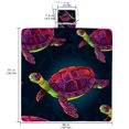 thumbnail image 2 of Turtle Canvas Picnic Mat Waterproof Sandproof Beach Blanket Portable Outdoor Rug 72" x 59" Foldable with Carry Strap for Camping Hiking Travel Grass Green Stripes, 2 of 6