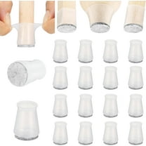 Aneaseit Chair Leg Floor Protectors - 1" x 16 pcs Clear - Felt Bottom Silicone Pads for Hardwood Floors & Furniture Feet - Rubber Caps for Chairs - X-Small