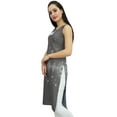thumbnail image 3 of Bimba Womens Gray Moss Georgette Kurti With Tassel Summer Wear Tunic Blouse-4, 3 of 5