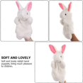 thumbnail image 4 of KAIYANG Marionetas de rol de conejito Marionetas de mano de conejo de peluche Juguetes de peluche de animales de Pascua (marrón) Blanco, 4 of 5