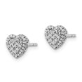 thumbnail image 4 of Diamond2Deal 14K White Gold Polished Diamond-Cut Heart Post Earrings for Women (L- 0.29 inch, W- 0.3 inch), 4 of 6
