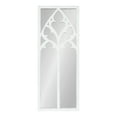 thumbnail image 2 of Kate and Laurel Dutchess Farmhouse Wood Framed Windowpane Arched Mirror, 14 x 36, White, Decorative Mirror with Window Inspired Fretwork Overlay for Rustic Home Decor, 2 of 8