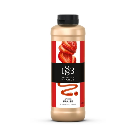 1883 Maison Routin Strawberry Sauce 500ml Bottle Authentic French Dessert Sauce Sweet & Fruity Strawberry Flavor Perfect for Ice Cream, Drinks & Pastries