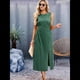 thumbnail image 4 of Vestidos Casuales para Mujer, Vestido de Color Liso, Chaleco Sin Mangas, Falda de Verano con Temperamento Ceñido A la Cintura. Verde S, 4 of 9